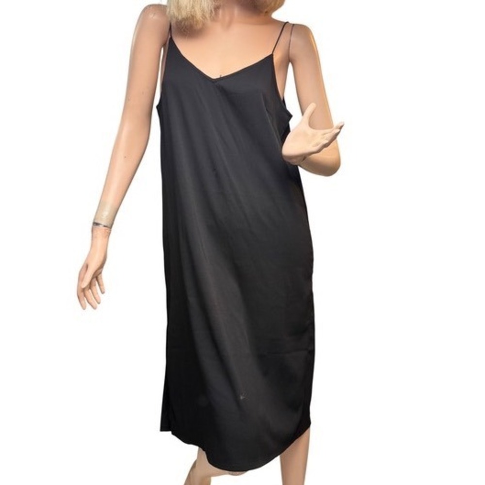 Vero‎ Moda Slip Style Dress Black Spaghetti Strap 90s Minimalist Grunge Goth  M